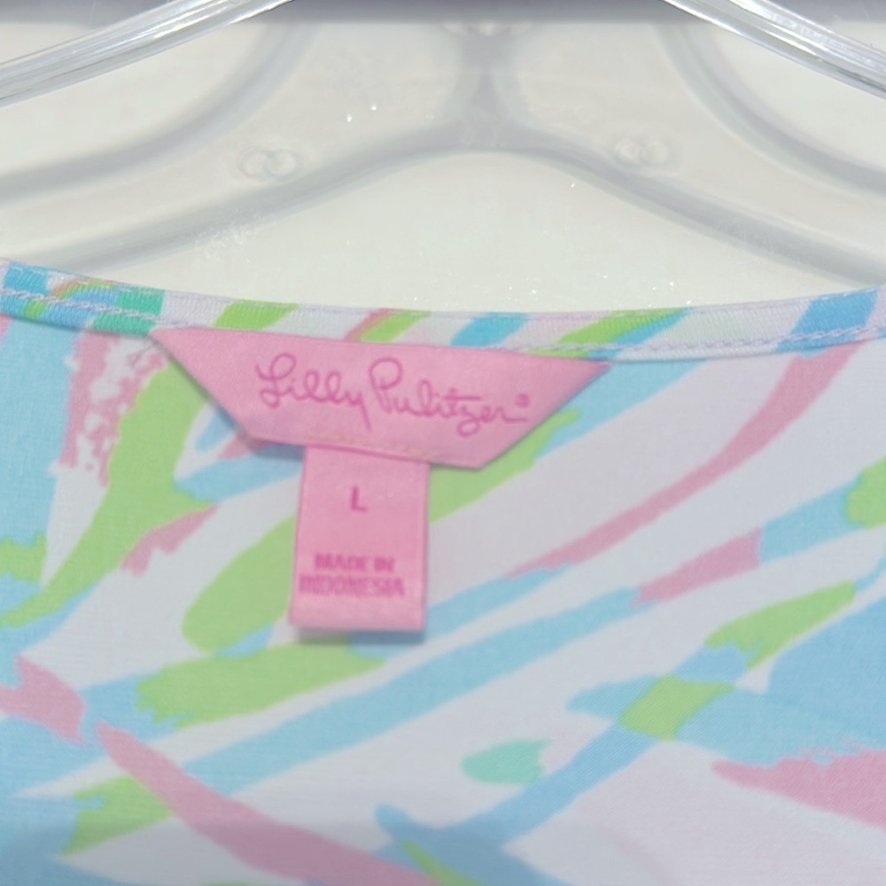 Lilly Pulitzer Port Longline Tunic Top Shirt Blouse Size L - Picture 2 of 3